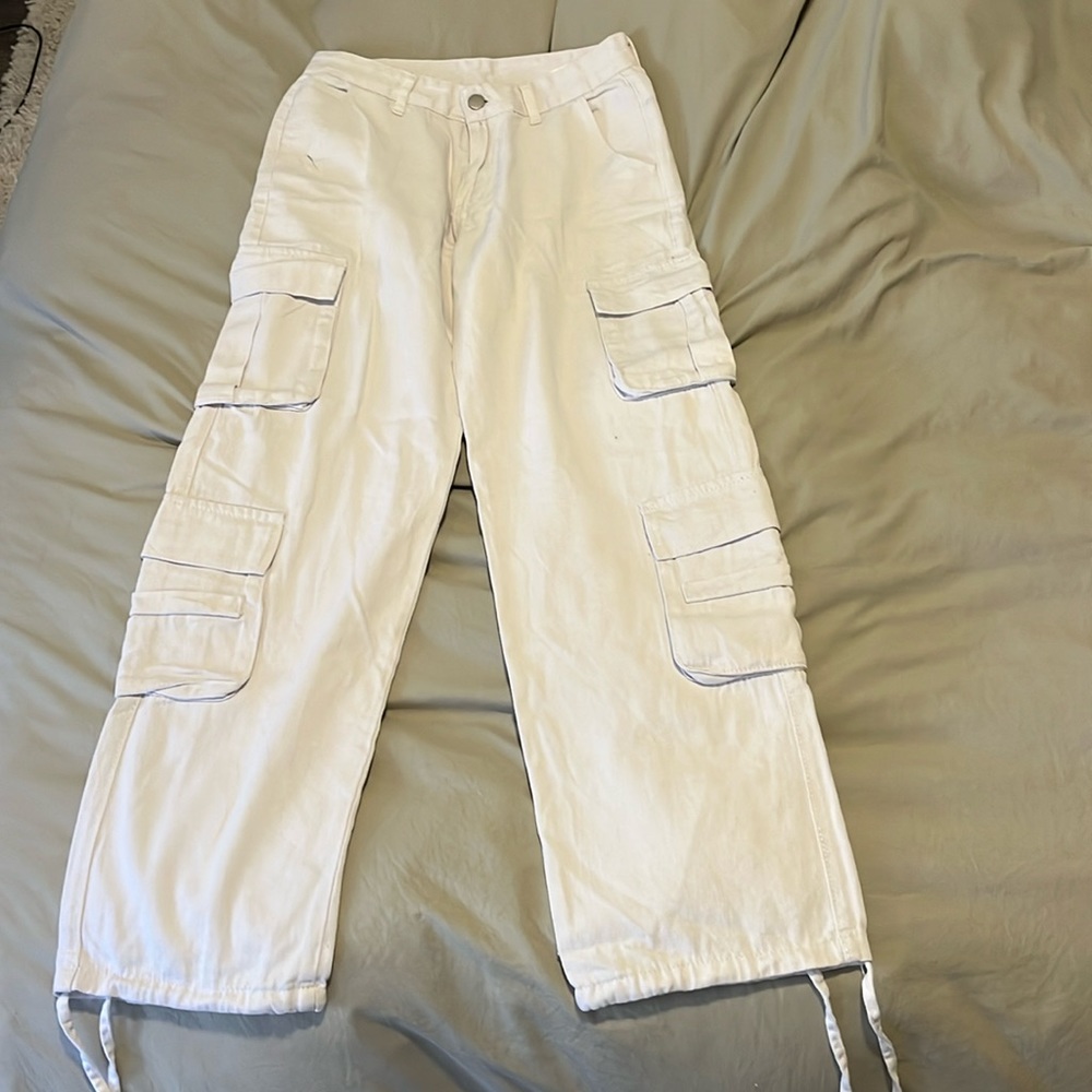 White cargo pants